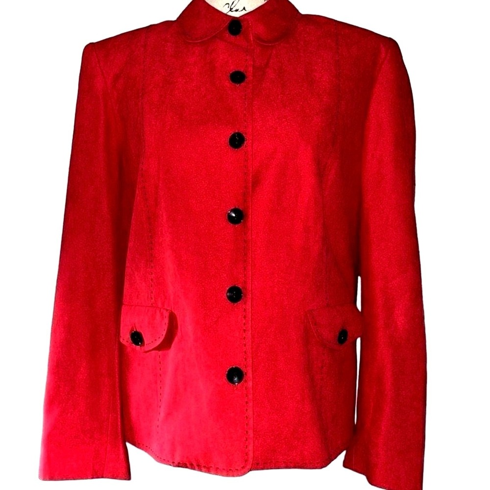 Alfred Dunner red button‎ up jacket 14P
